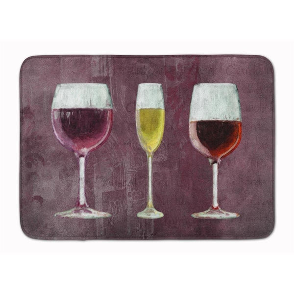 Carolines Treasures Three Glasses of Wine Purple Machine Washable Memory Foam Mat SB3073RUG - main